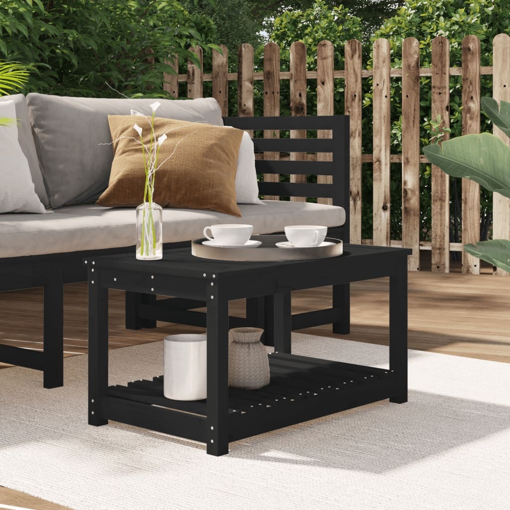 VidaXL Tuintafel 82,5x50,5x45 cm massief grenenhout zwart