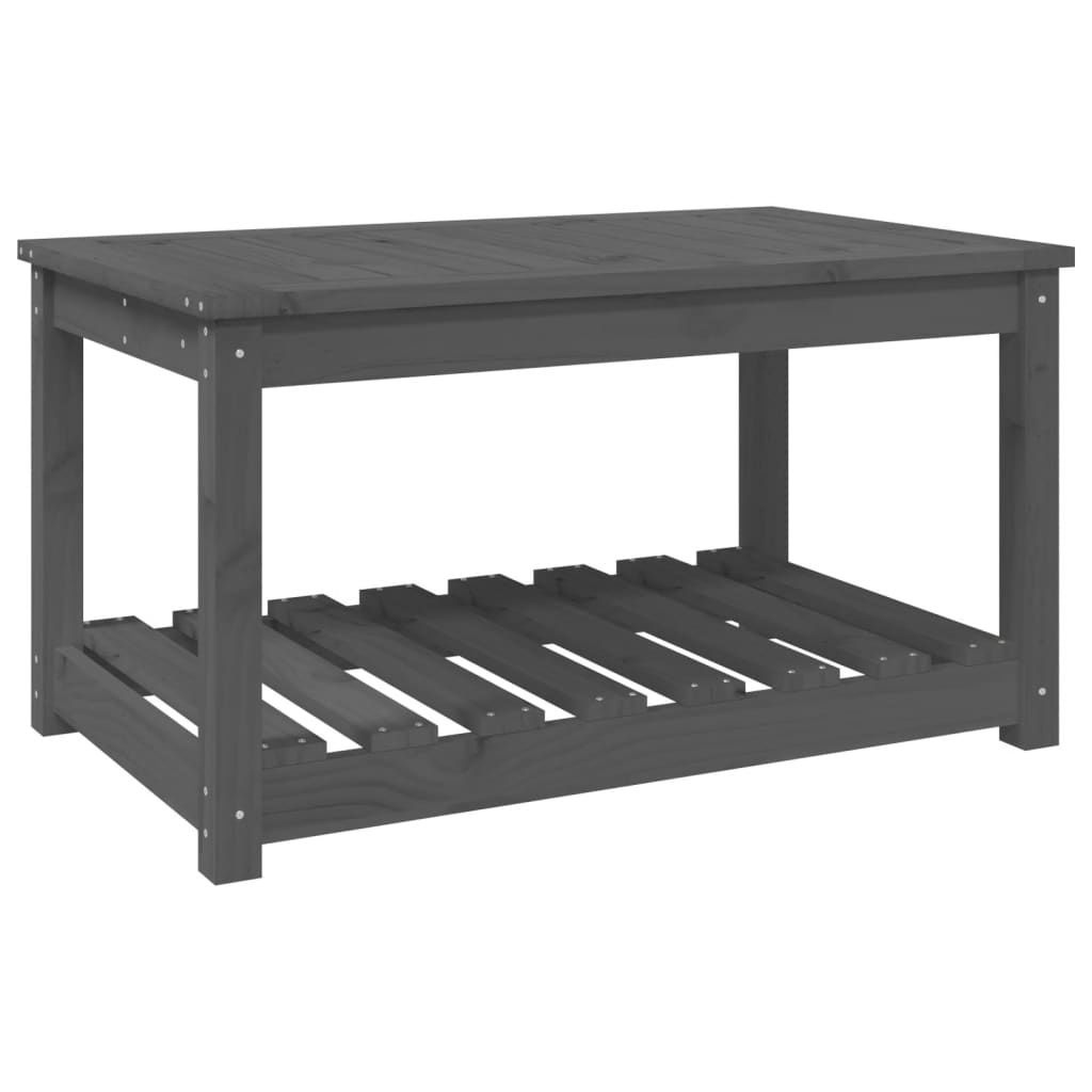 vidaXL Tuintafel 82,5x50,5x45 cm massief grenenhout grijs