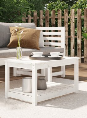 vidaXL Tuintafel 82,5x50,5x45 cm massief grenenhout wit