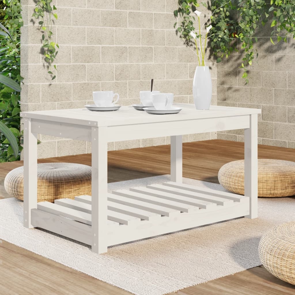 vidaXL Tuintafel 82,5x50,5x45 cm massief grenenhout wit