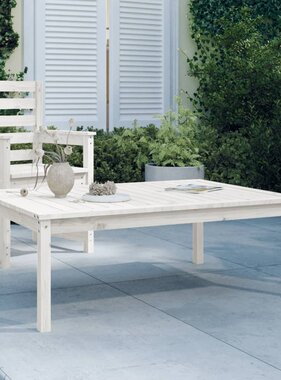VidaXL Tuintafel 121x82,5x45 cm massief grenenhout wit