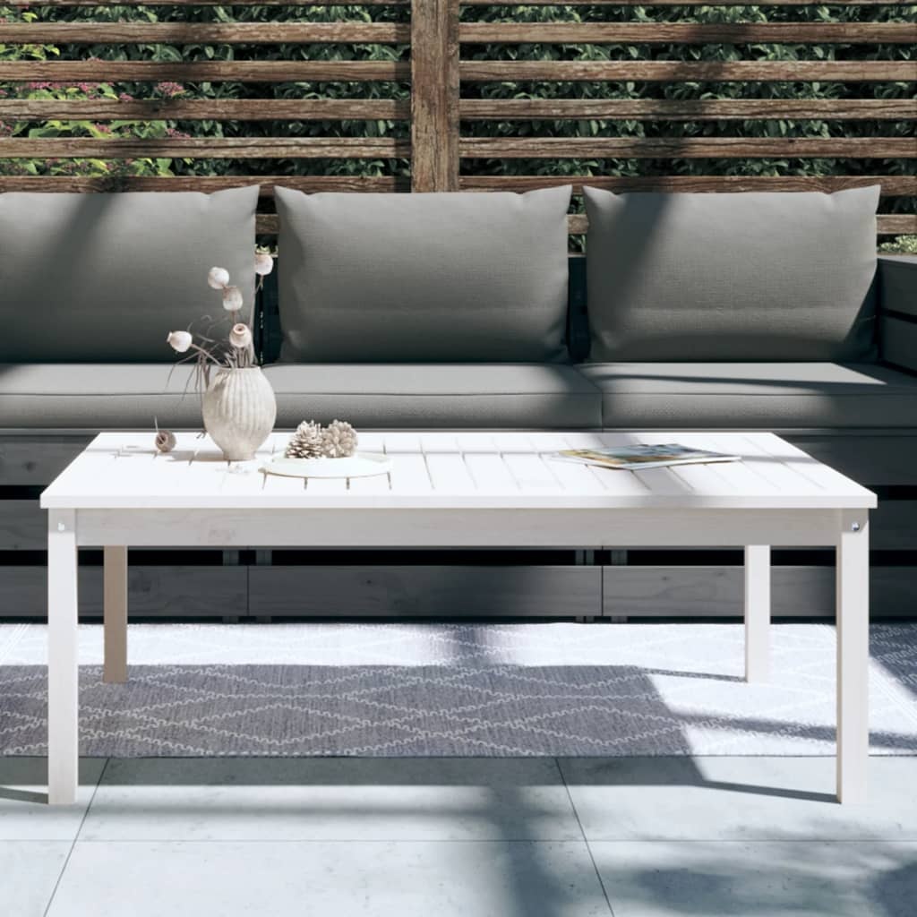 VidaXL Tuintafel 121x82,5x45 cm massief grenenhout wit