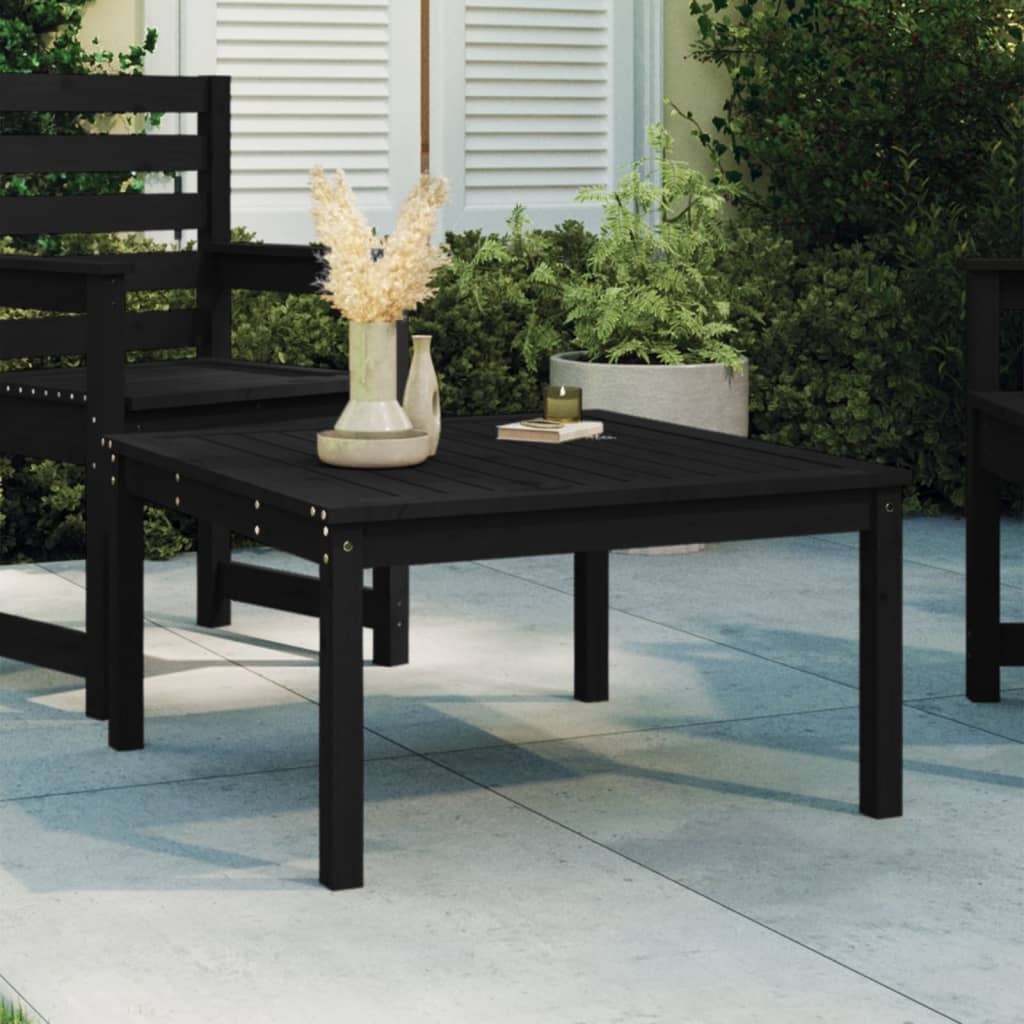 VidaXL Tuintafel 82,5x82,5x45 cm massief grenenhout zwart