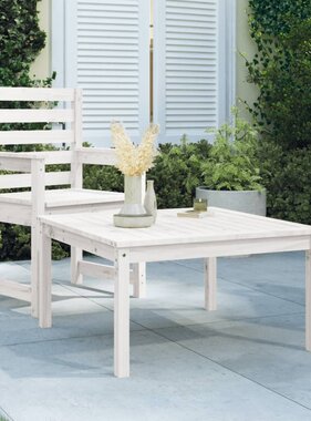 VidaXL Tuintafel 82,5x82,5x45 cm massief grenenhout wit
