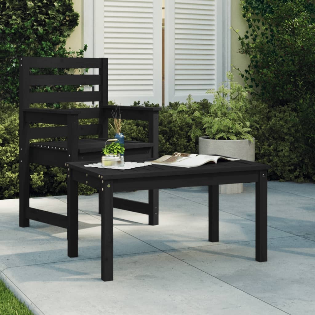VidaXL Tuintafel 82,5x50,5x45 cm massief grenenhout zwart