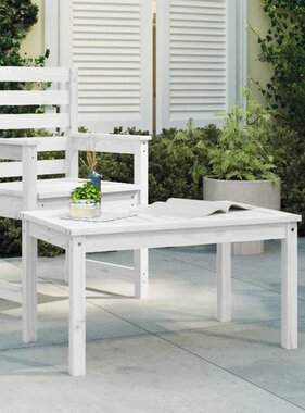 VidaXL Tuintafel 82,5x50,5x45 cm massief grenenhout wit
