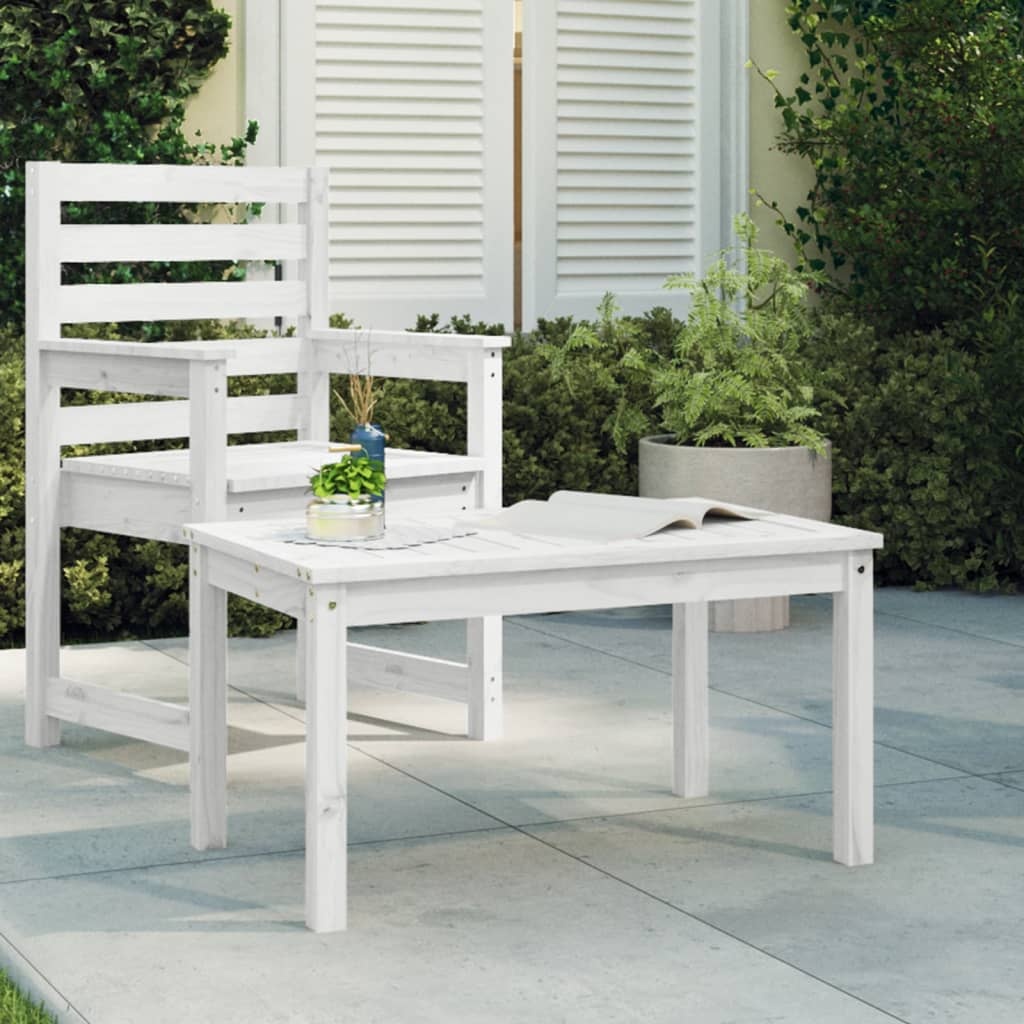 VidaXL Tuintafel 82,5x50,5x45 cm massief grenenhout wit