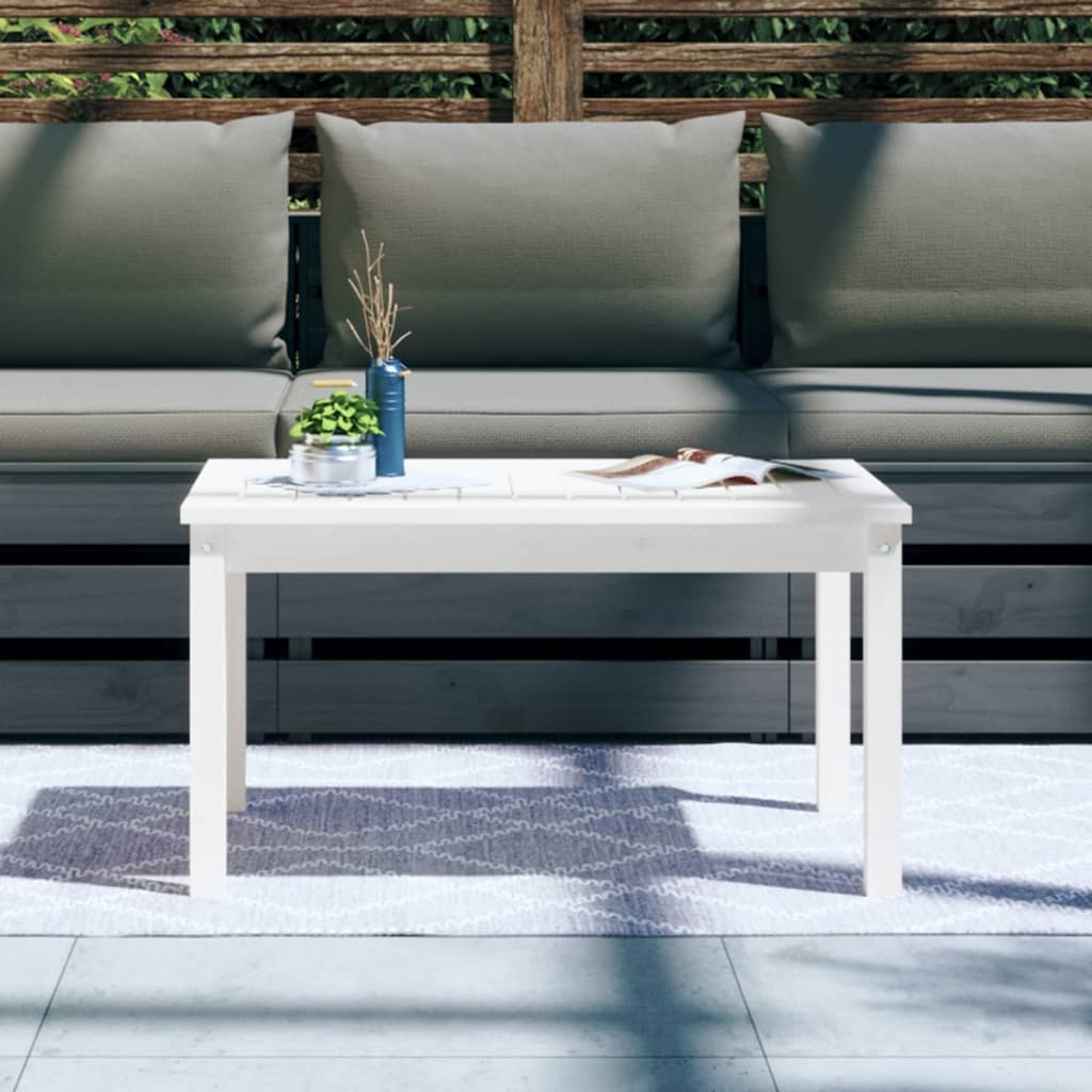VidaXL Tuintafel 82,5x50,5x45 cm massief grenenhout wit