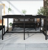 vidaXL Tuintafel 203,5x90x110 cm massief grenenhout zwart