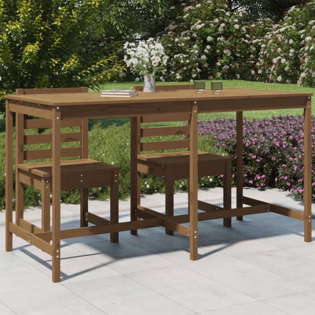 VidaXL Tuintafel 203,5x90x110 cm massief grenenhout honingbruin