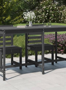 VidaXL Tuintafel 203,5x90x110 cm massief grenenhout grijs