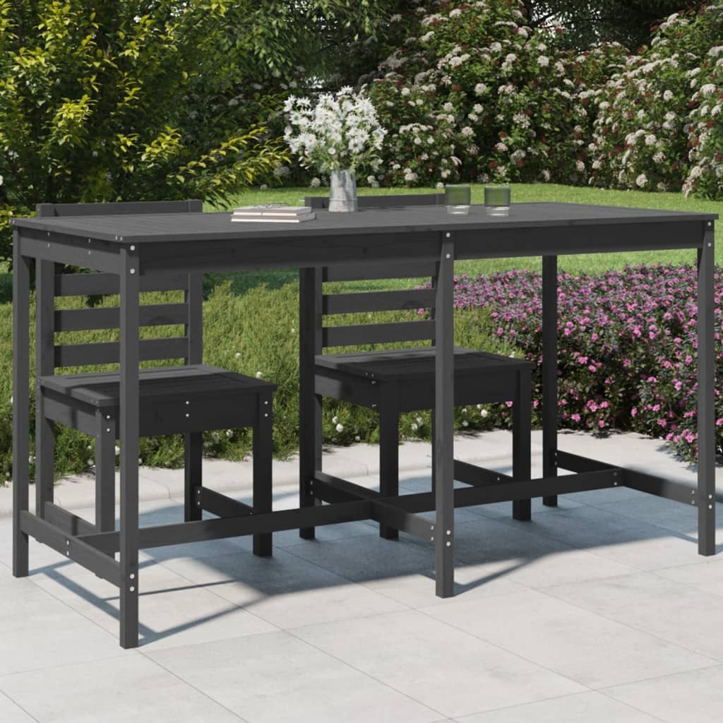 VidaXL Tuintafel 203,5x90x110 cm massief grenenhout grijs