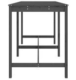VidaXL Tuintafel 203,5x90x110 cm massief grenenhout grijs