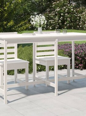 VidaXL Tuintafel 203,5x90x110 cm massief grenenhout wit