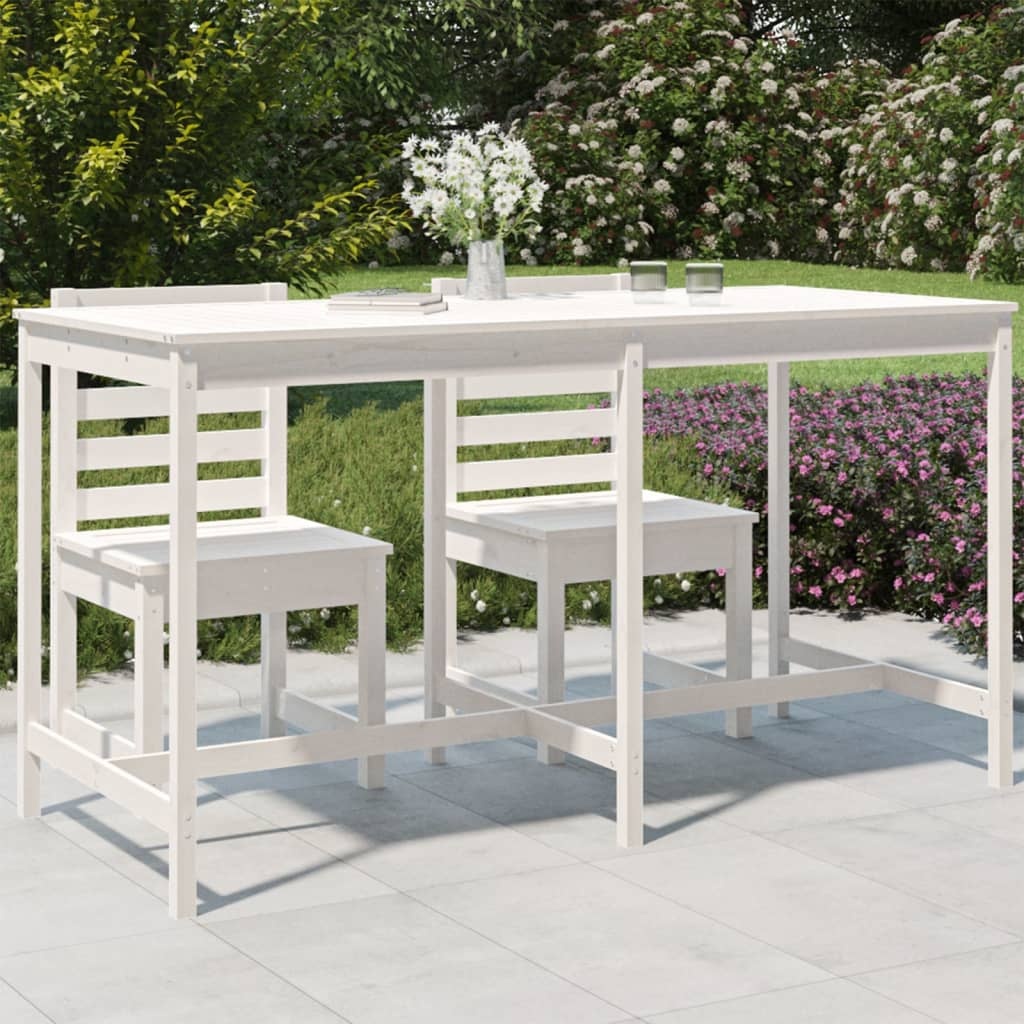 VidaXL Tuintafel 203,5x90x110 cm massief grenenhout wit