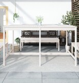 vidaXL Tuintafel 203,5x90x110 cm massief grenenhout wit