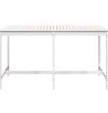 vidaXL Tuintafel 203,5x90x110 cm massief grenenhout wit