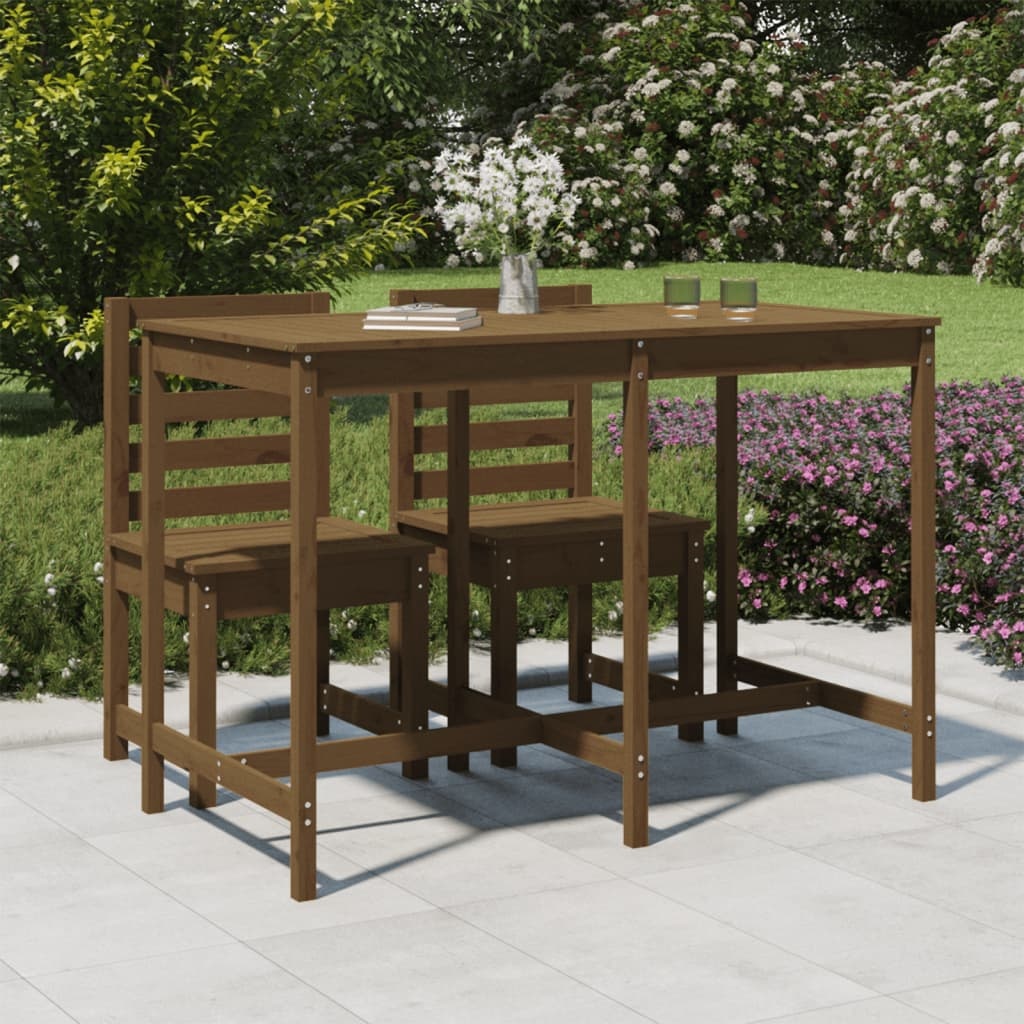 VidaXL Tuintafel 159,5x82,5x110 cm massief grenenhout honingbruin