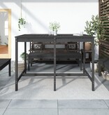 vidaXL Tuintafel 159,5x82,5x110 cm massief grenenhout grijs