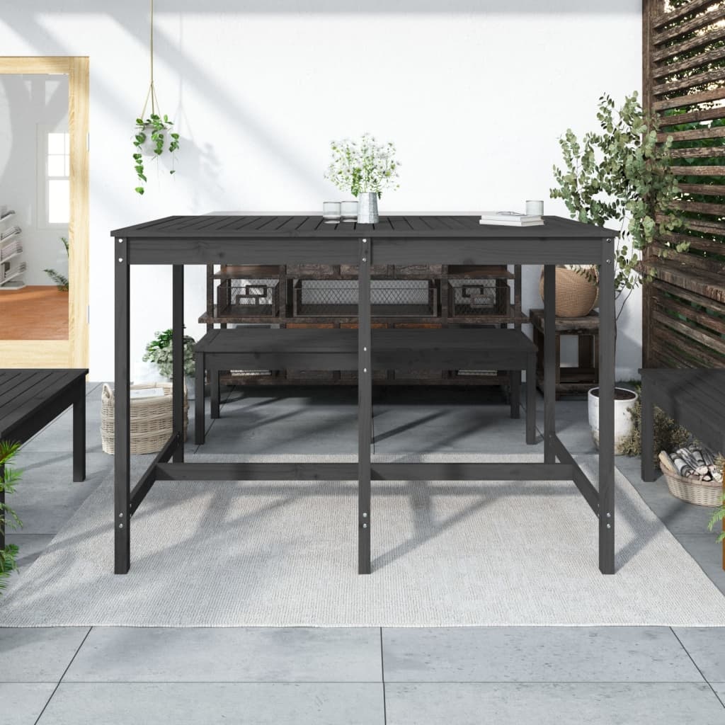 VidaXL Tuintafel 159,5x82,5x110 cm massief grenenhout grijs