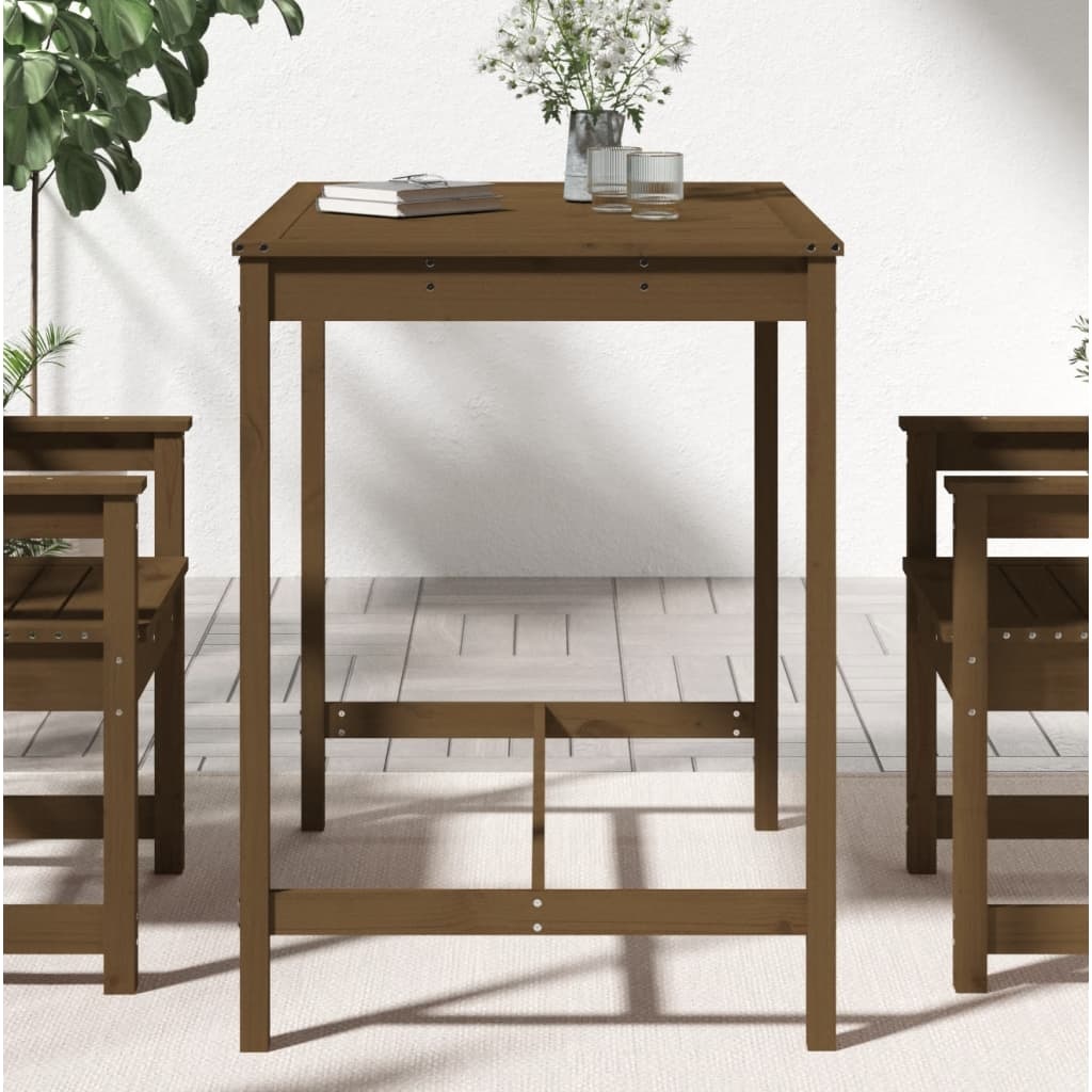 VidaXL Tuintafel 121x82,5x110 cm massief grenenhout honingbruin