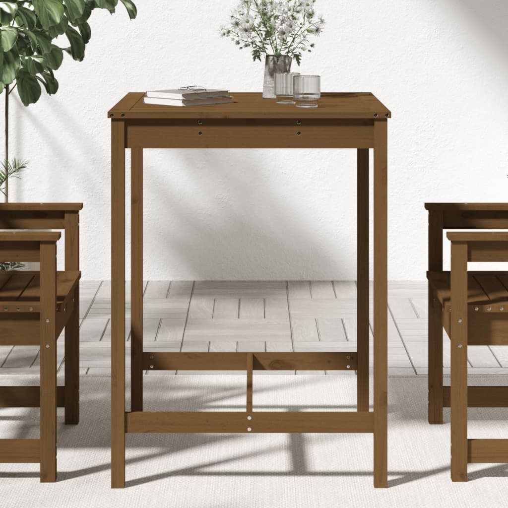 VidaXL Tuintafel 82,5x82,5x110 cm massief grenenhout honingbruin