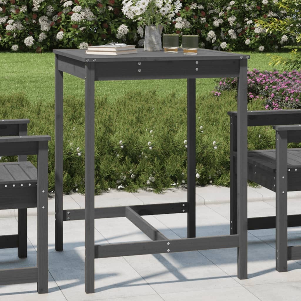 VidaXL Tuintafel 82,5x82,5x110 cm massief grenenhout grijs