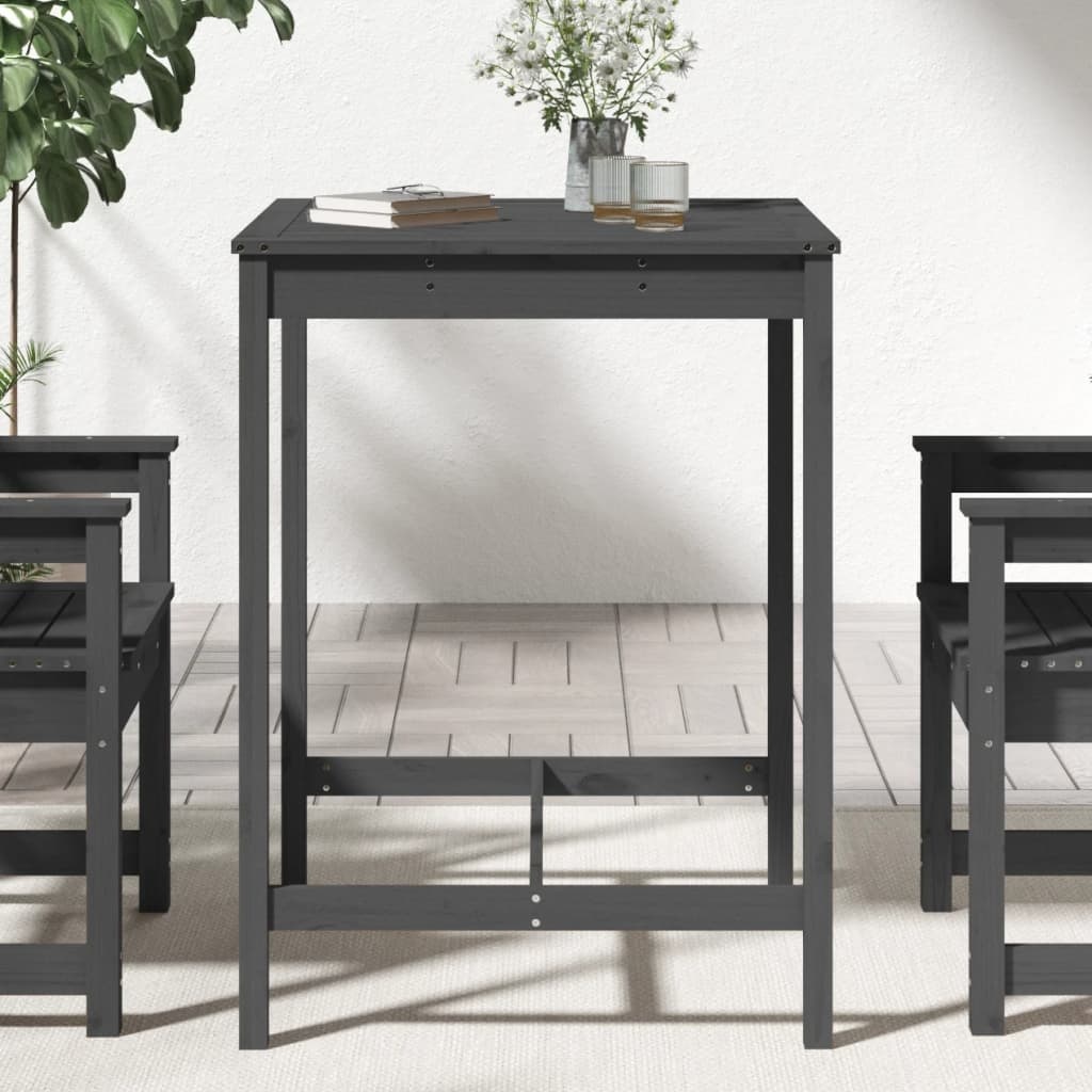VidaXL Tuintafel 82,5x82,5x110 cm massief grenenhout grijs