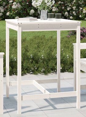 VidaXL Tuintafel 82,5x82,5x110 cm massief grenenhout wit
