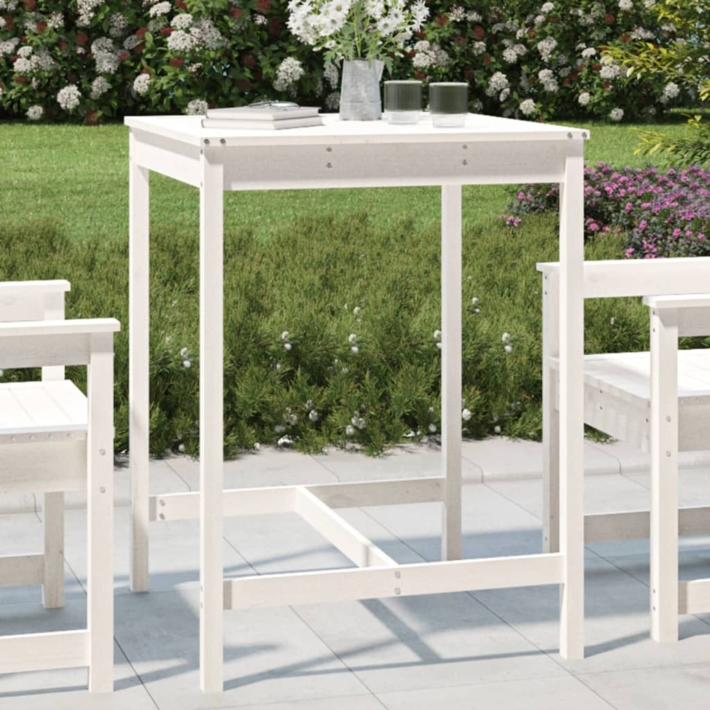 VidaXL Tuintafel 82,5x82,5x110 cm massief grenenhout wit