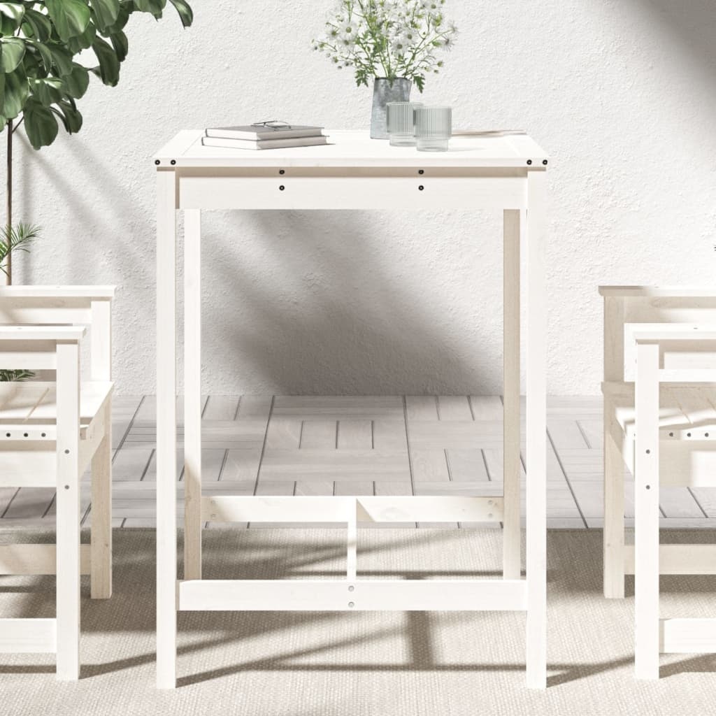 VidaXL Tuintafel 82,5x82,5x110 cm massief grenenhout wit