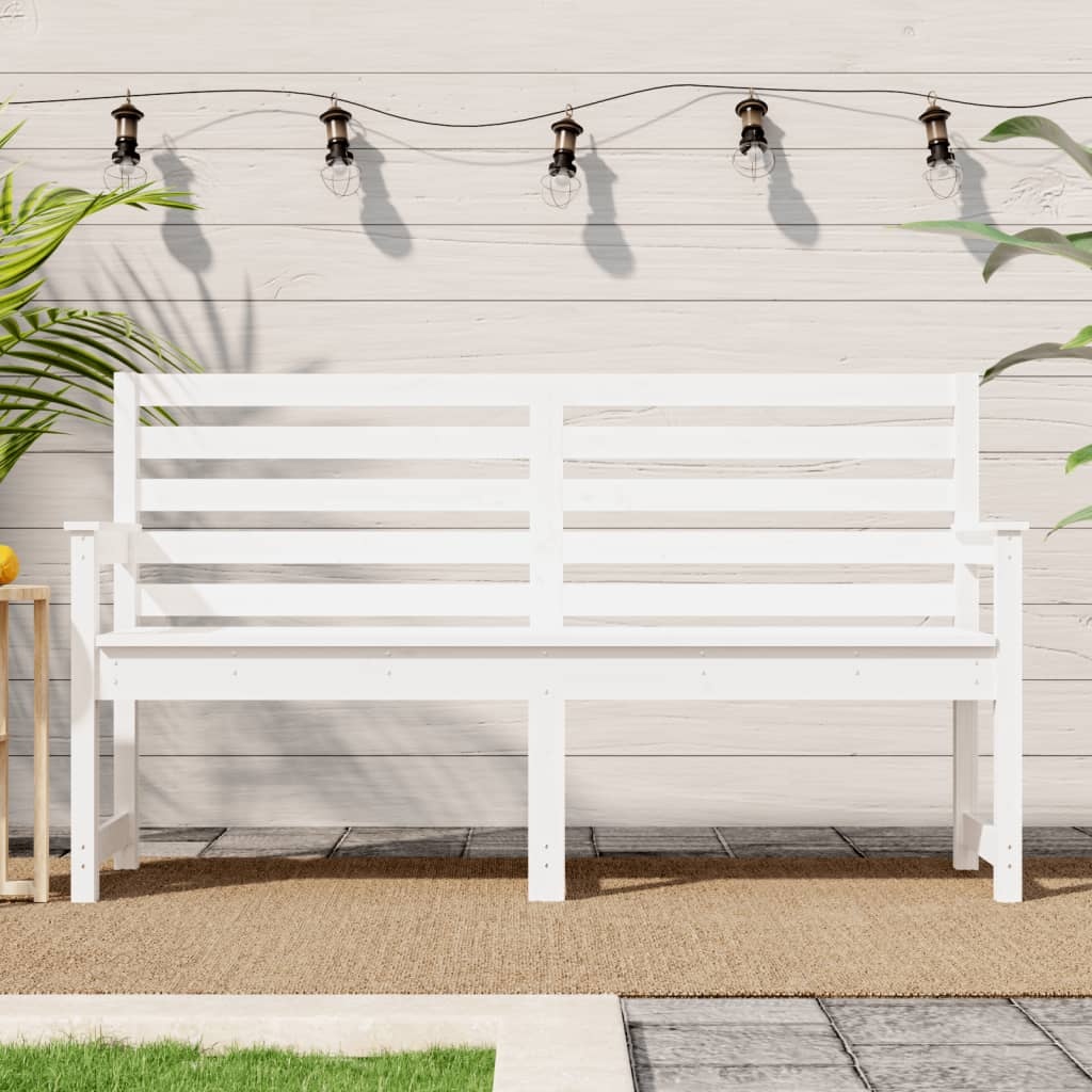 VidaXL Tuinbank 159,5x48x91,5 cm massief grenenhout wit