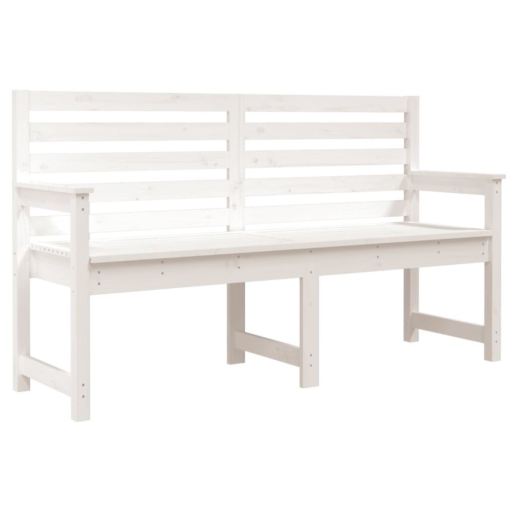 VidaXL Tuinbank 159,5x48x91,5 cm massief grenenhout wit