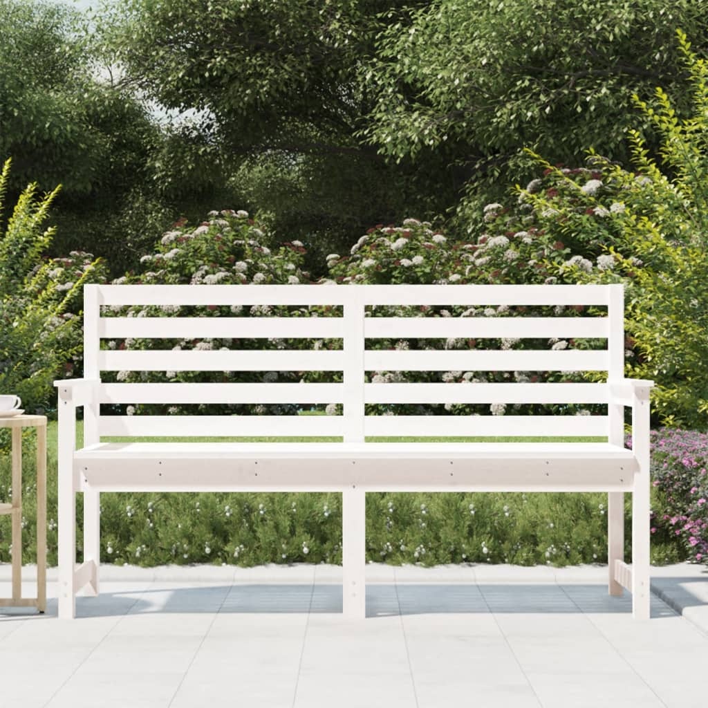 VidaXL Tuinbank 159,5x48x91,5 cm massief grenenhout wit