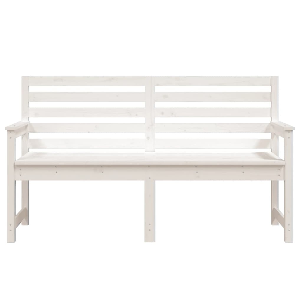 VidaXL Tuinbank 159,5x48x91,5 cm massief grenenhout wit
