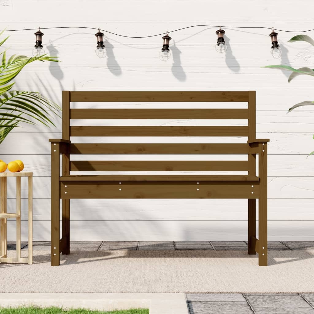 VidaXL Tuinbank 109x48x91,5 cm massief grenenhout honingbruin