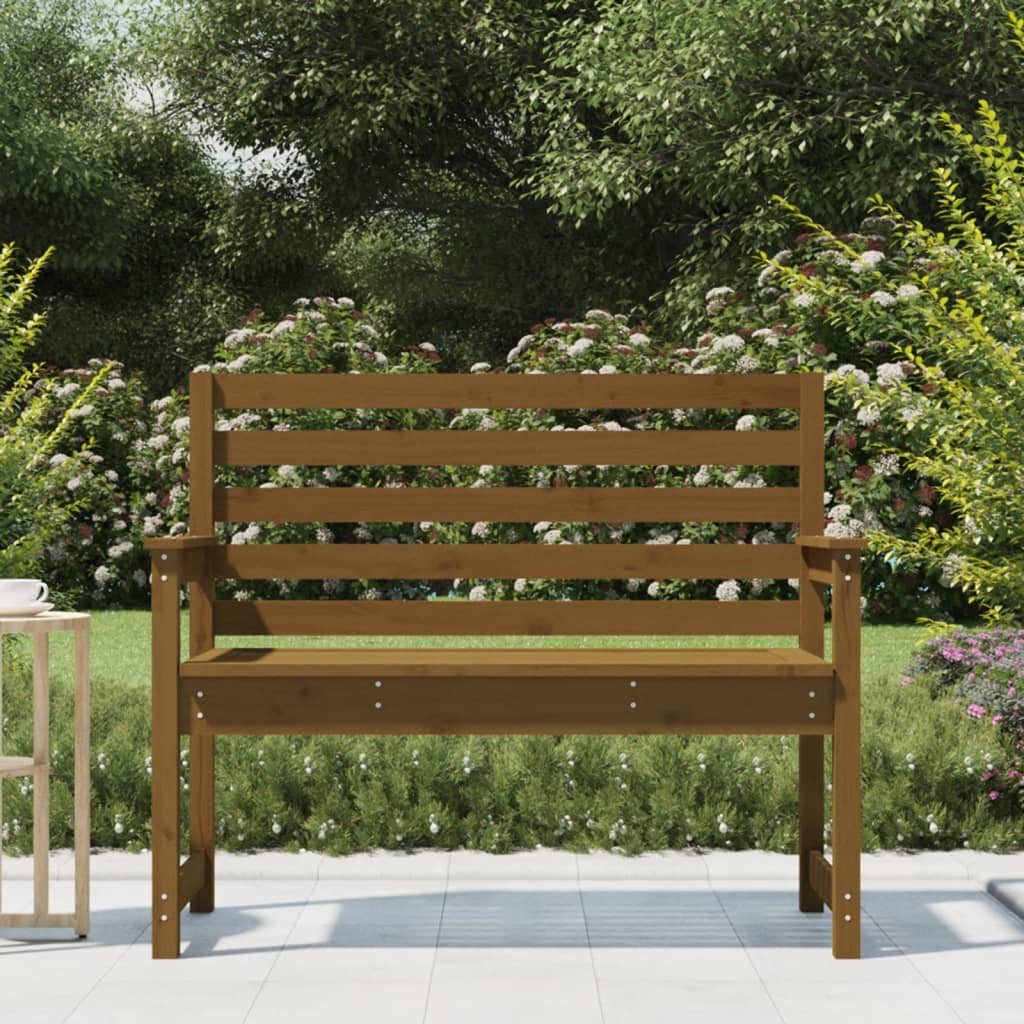 VidaXL Tuinbank 109x48x91,5 cm massief grenenhout honingbruin