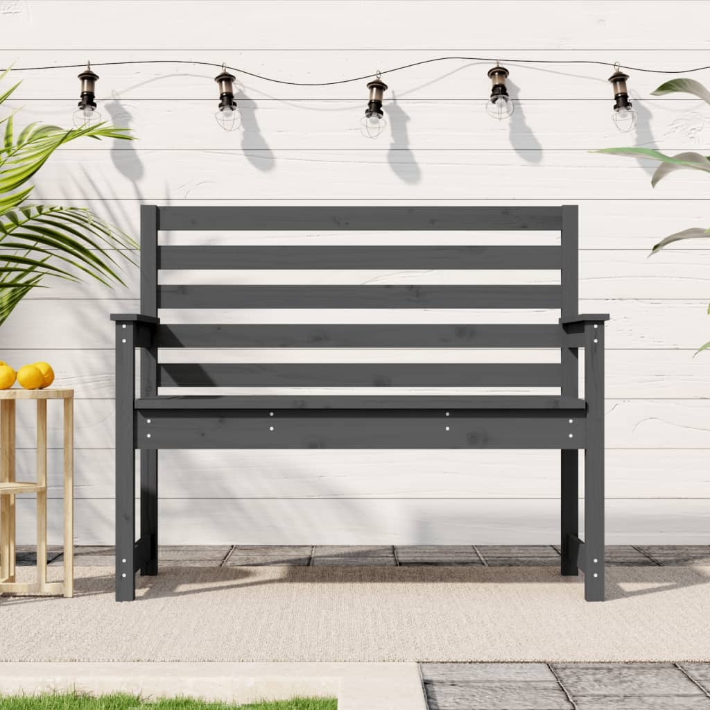 VidaXL Tuinbank 109x48x91,5 cm massief grenenhout grijs