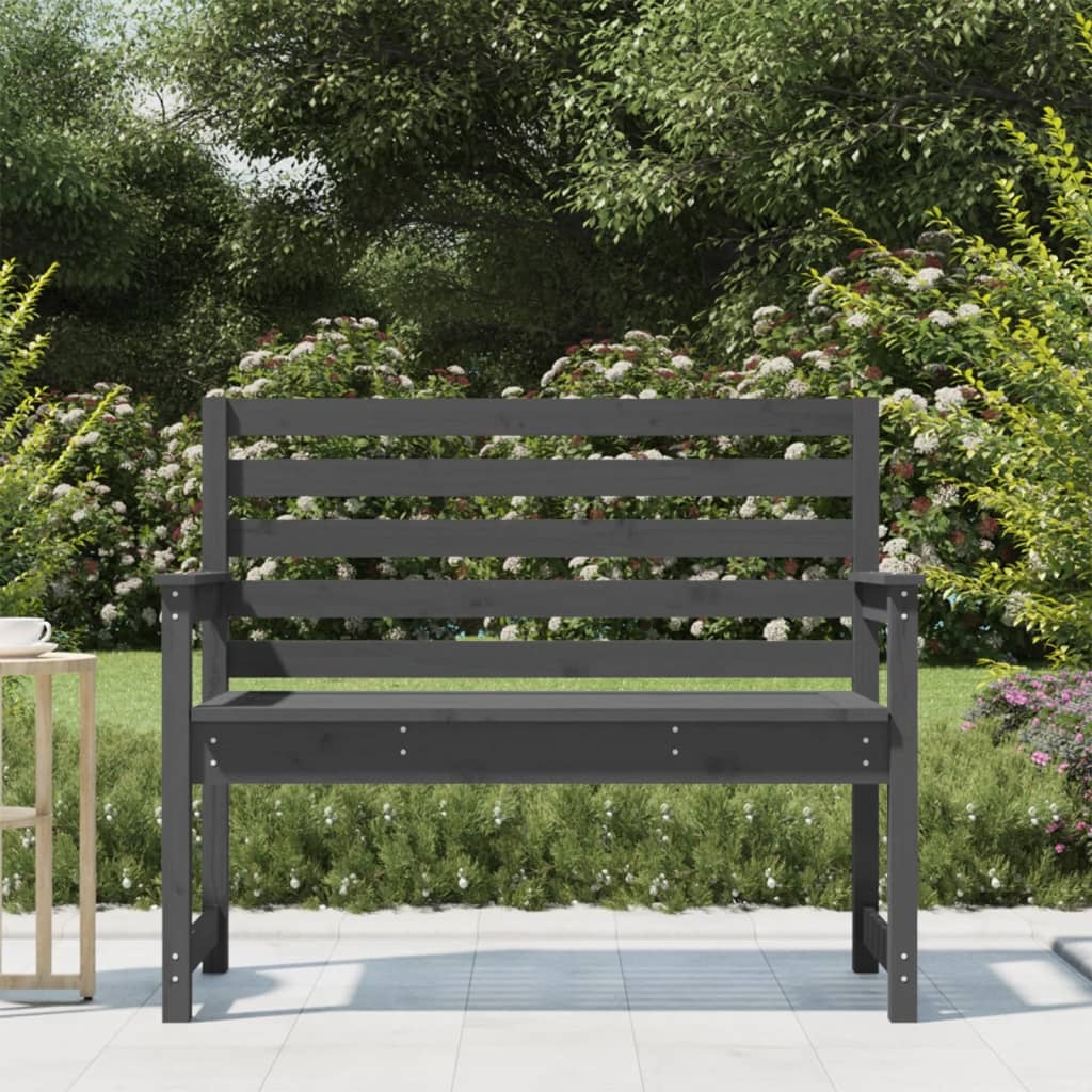 VidaXL Tuinbank 109x48x91,5 cm massief grenenhout grijs