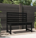 VidaXL Tuinbank 109 cm massief grenenhout zwart