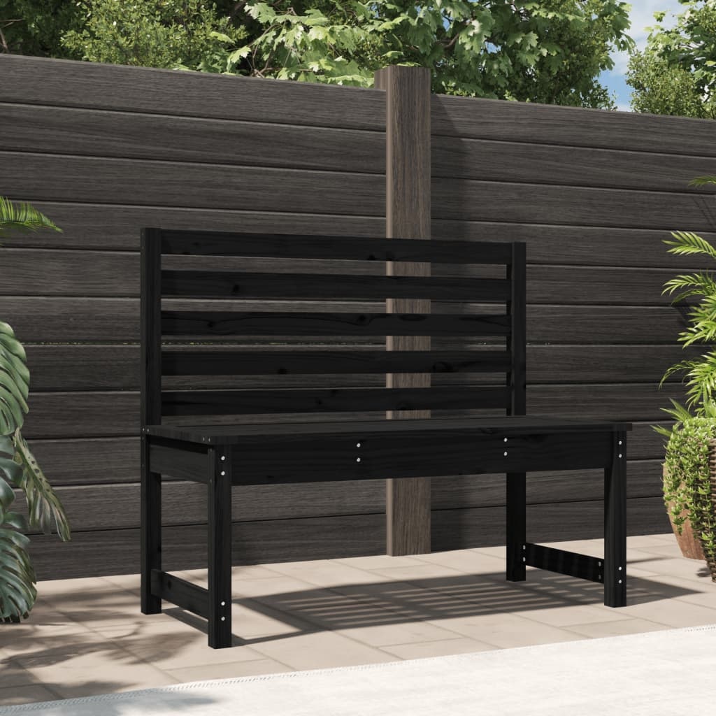 VidaXL Tuinbank 109 cm massief grenenhout zwart