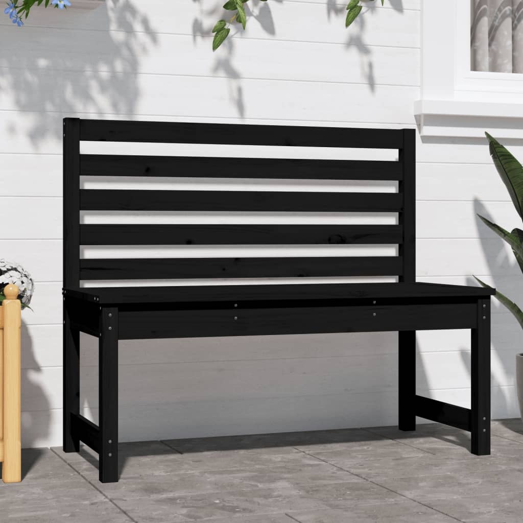 VidaXL Tuinbank 109 cm massief grenenhout zwart