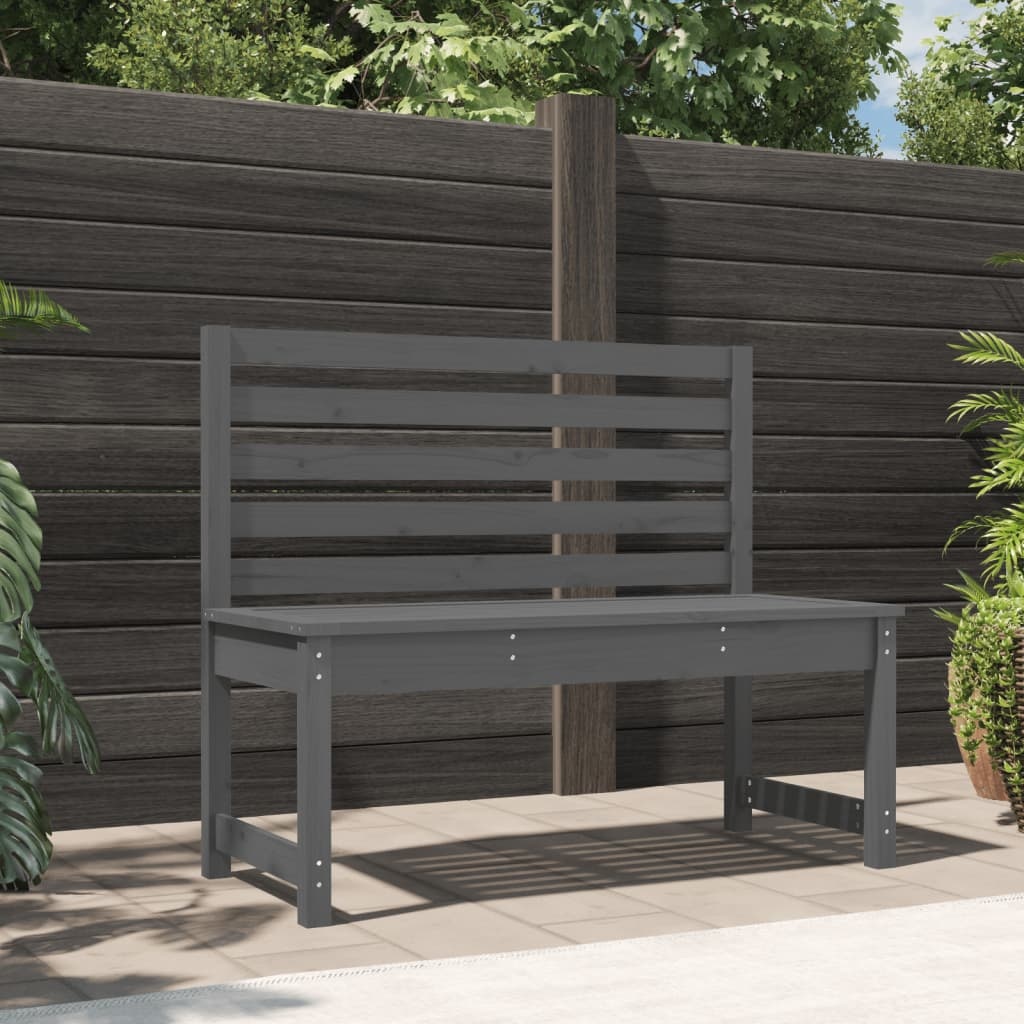 VidaXL Tuinbank 109 cm massief grenenhout grijs