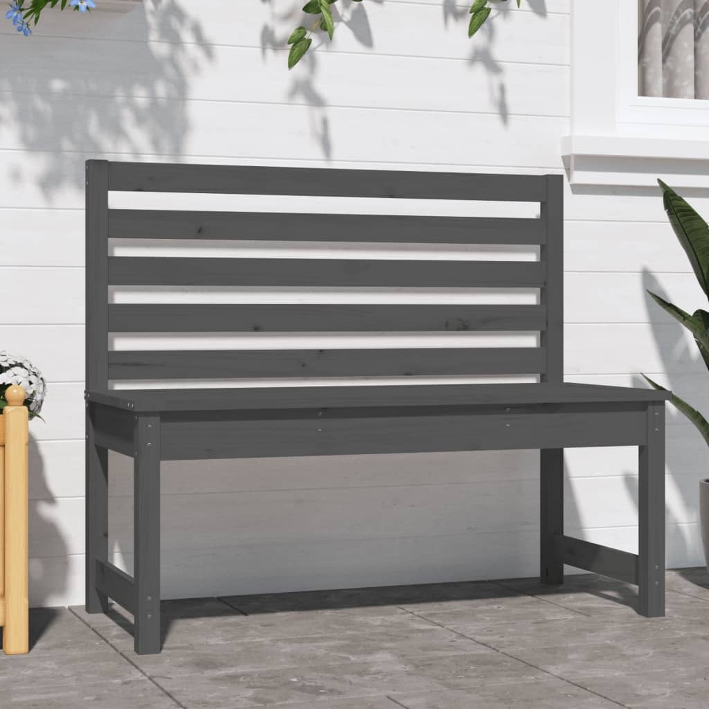 VidaXL Tuinbank 109 cm massief grenenhout grijs