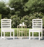 VidaXL Tuinstoelen 2 st 40,5x48x91,5 cm massief grenenhout wit