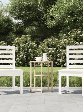 VidaXL Tuinstoelen 2 st 40,5x48x91,5 cm massief grenenhout wit