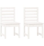 VidaXL Tuinstoelen 2 st 40,5x48x91,5 cm massief grenenhout wit