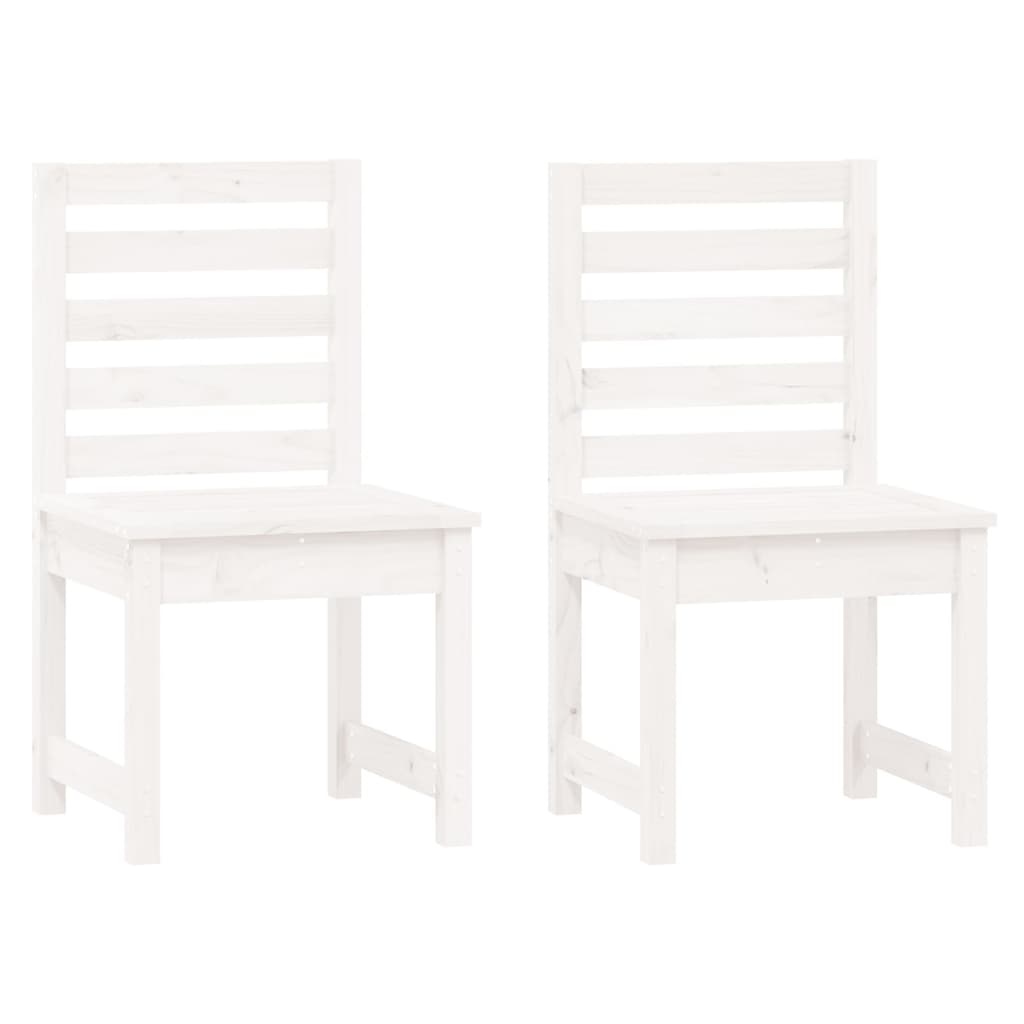 VidaXL Tuinstoelen 2 st 40,5x48x91,5 cm massief grenenhout wit