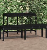 VidaXL Tuinbank 2-zits 159,5x44x45 cm massief grenenhout zwart