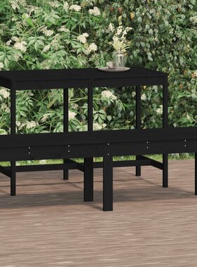 VidaXL Tuinbank 2-zits 159,5x44x45 cm massief grenenhout zwart